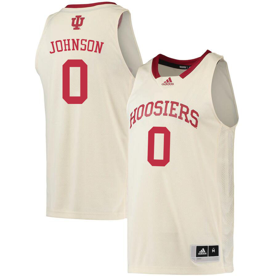 Men #0 Xavier Johnson Indiana Hoosiers College Basketball Jerseys Sale-Cream - Click Image to Close